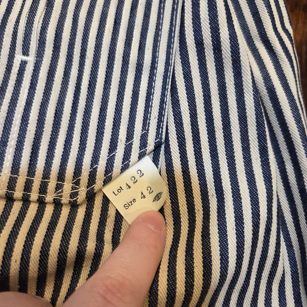 Rugged Bronson Hickory Stripe Railroad Vintage NWT Men Denim Chore Coat sz 42 - Picture 3 of 10